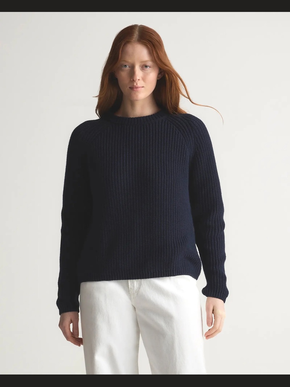 Quince Fisherman Crew Navy Sweater - Women's